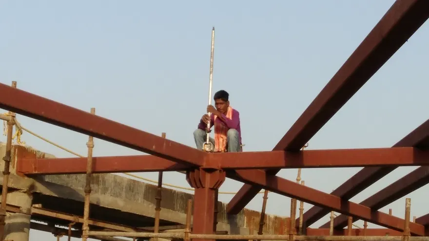 Representative BTPL fieldwork for this survey type: structural steelwork on an industrial site