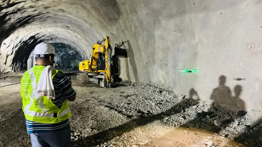 Survey inside a tunnel drive under construction — BTPL fieldwork, representative of this survey type